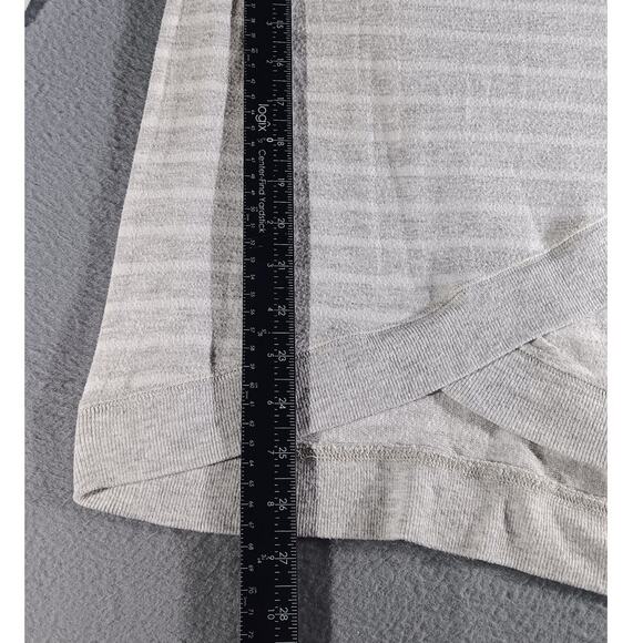 Athleta Gray Striped Crossover Hem Pullover Sweatshirt Women ST Cozy Minimalist - Picture 2 of 6